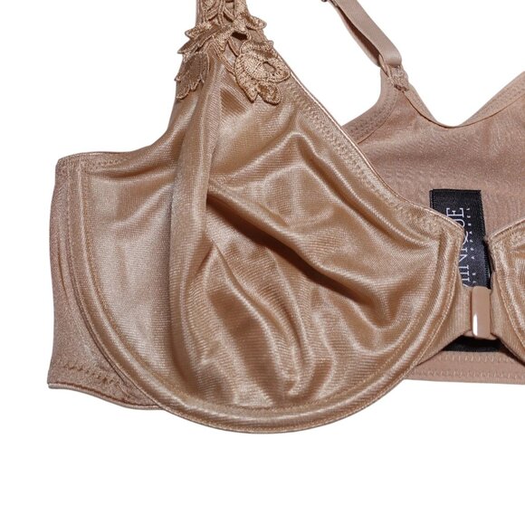 NWT Dominique Meryl Minimizer Bra Sz 36C Mocha Front Closure Seamless 7050 - Picture 3 of 7